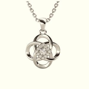 Cate & Chloe Nyssa 18k White Gold Pendant Necklace with Crystals